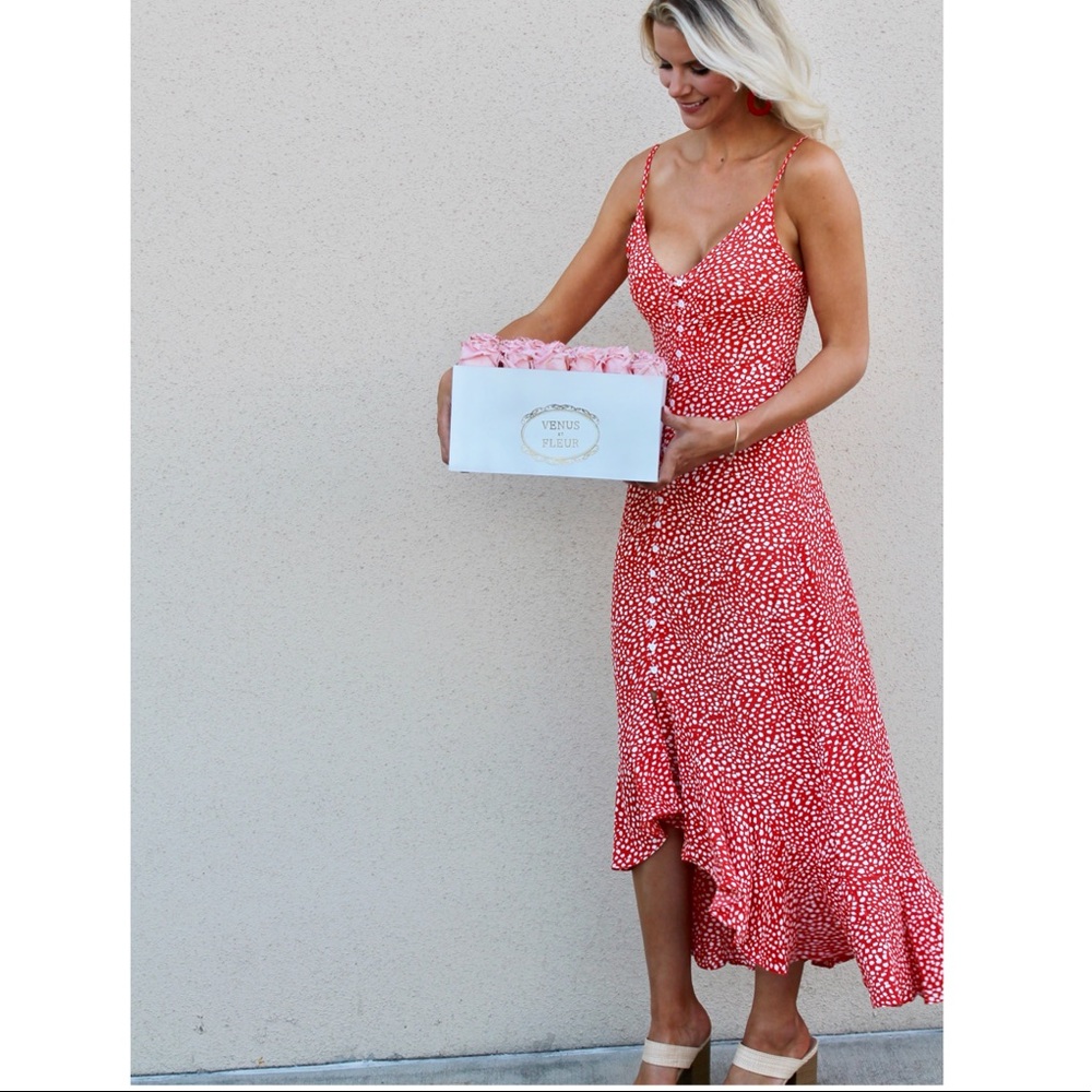 SHEIN Red Dalmatian Print Dress